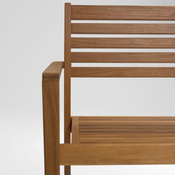 Chaise d'extérieur Hanzel en bois d'acacia massif 100% FSC