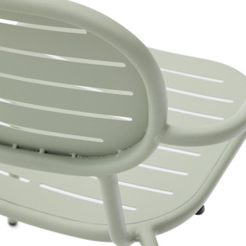 Chaise d'extérieur empilable Brai avec accoudoirs en acier galvanisé gris foncé