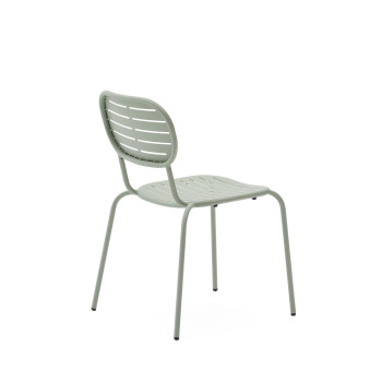 Chaise d'extérieur empilable Brai en acier galvanisé gris foncé