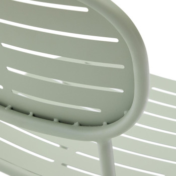 Chaise d'extérieur empilable Brai en acier galvanisé gris foncé