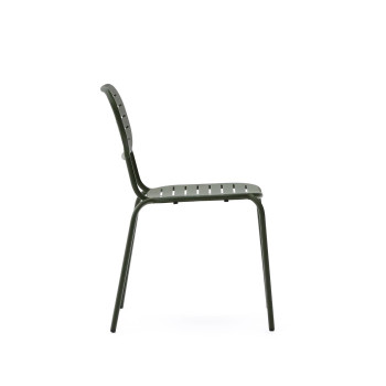 Chaise d'extérieur empilable Brai en acier galvanisé gris foncé
