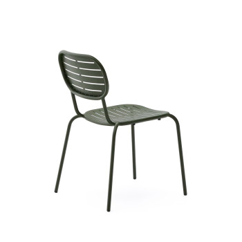 Chaise d'extérieur empilable Brai en acier galvanisé gris foncé