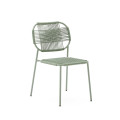 Chaise d'extérieur empilable Talaier en corde synthétique et acier galvanisé finition turquoise