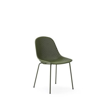 Chaise d'extérieur Quinby avec pieds en acier vert