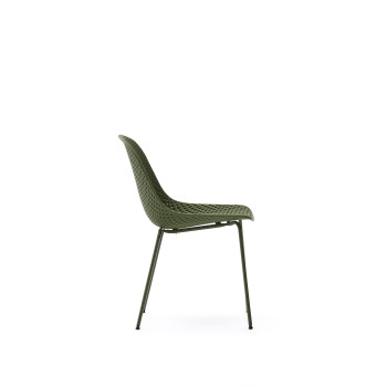 Chaise d'extérieur Quinby avec pieds en acier vert