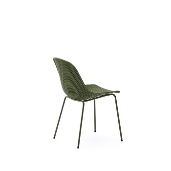 Chaise d'extérieur Quinby avec pieds en acier vert