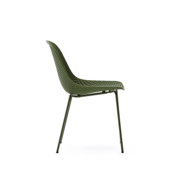 Chaise d'extérieur Quinby avec pieds en acier vert