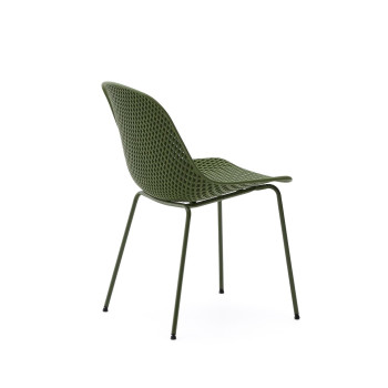 Chaise d'extérieur Quinby avec pieds en acier vert