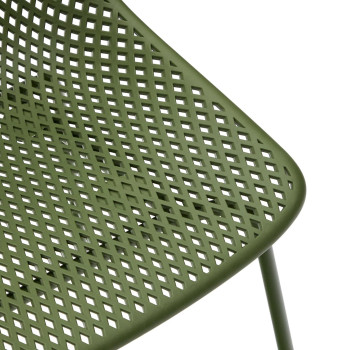Chaise d'extérieur Quinby avec pieds en acier vert