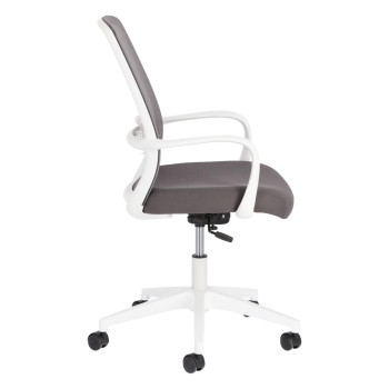 Chaise de bureau Melva grise avec pieds en acier blanc
