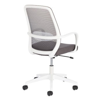 Chaise de bureau Melva grise avec pieds en acier blanc