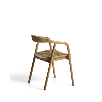 Chaise Derile en chêne massif finition naturelle et cordelette en papier beige certifiée FSC Mix