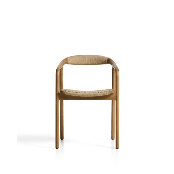 Chaise Derile en chêne massif finition naturelle et cordelette en papier beige certifiée FSC Mix