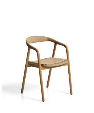 Chaise Derile en chêne massif finition naturelle et cordelette en papier beige certifiée FSC Mix