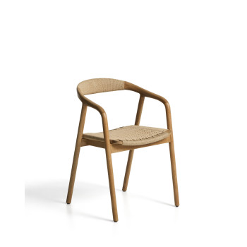 Chaise Derile en chêne massif finition naturelle et cordelette en papier beige certifiée FSC Mix