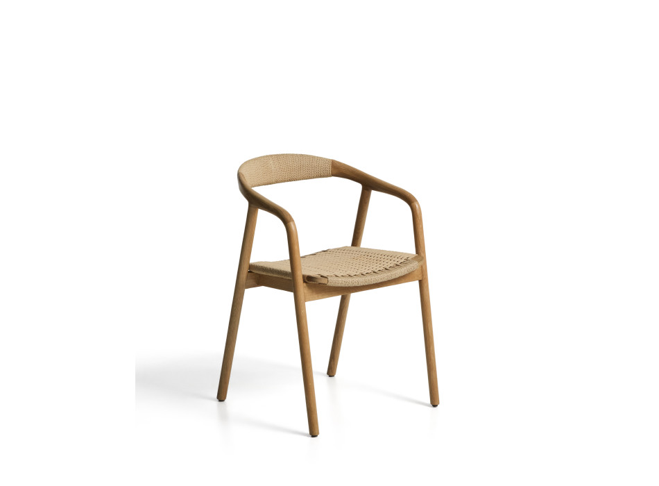 Chaise Derile en chêne massif finition naturelle et cordelette en papier beige certifiée FSC Mix