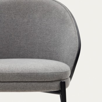 Chaise Eamy en placage de frêne gris clair