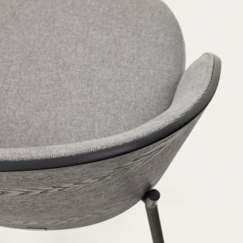 Chaise Eamy en placage de frêne gris clair