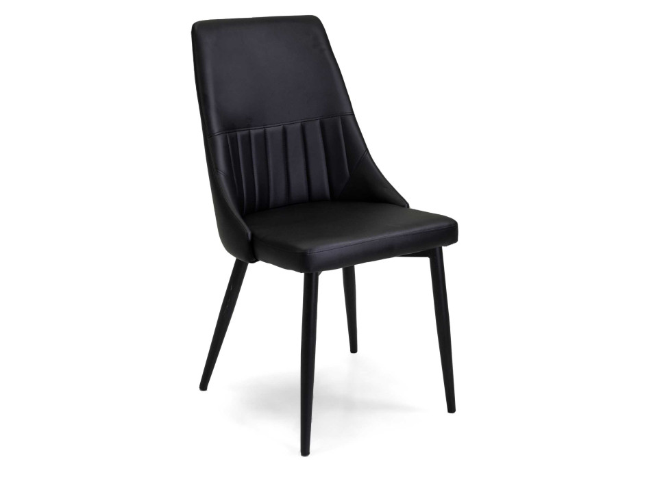 Fauteuil Oliver en similicuir noir avec piètement Vacchetti noir
