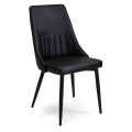 Fauteuil Oliver en similicuir noir avec piètement Vacchetti noir