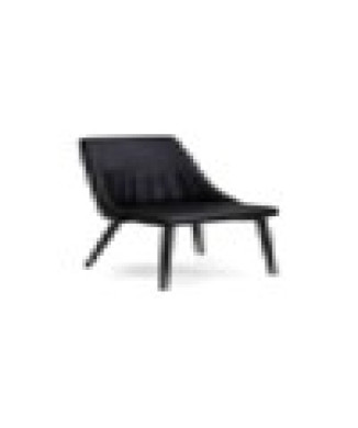 Fauteuil Oliver en similicuir noir avec piètement Vacchetti noir