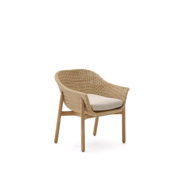 Chaise Galea en bois de teck massif et rotin synthétique 100% FSC