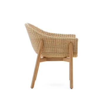 Chaise Galea en bois de teck massif et rotin synthétique 100% FSC