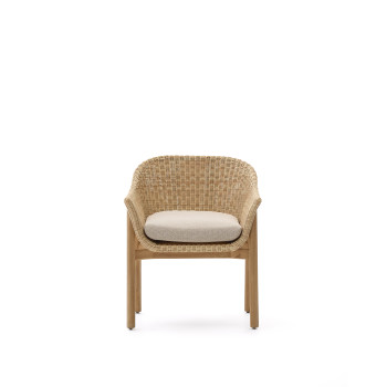 Chaise Galea en bois de teck massif et rotin synthétique 100% FSC