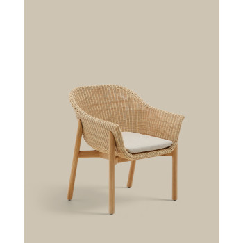 Chaise Galea en bois de teck massif et rotin synthétique 100% certifié FSC