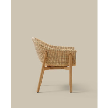 Chaise Galea en bois de teck massif et rotin synthétique 100% certifié FSC