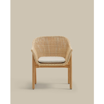 Chaise Galea en bois de teck massif et rotin synthétique 100% certifié FSC