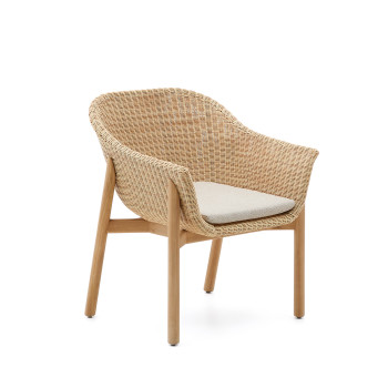 Chaise Galea en bois de teck massif et rotin synthétique 100% FSC