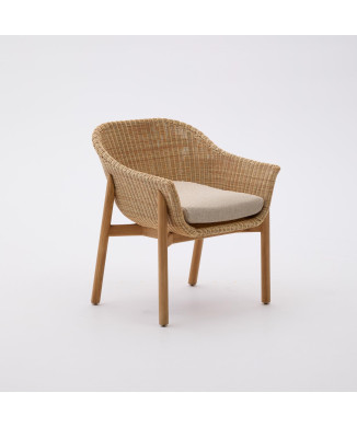 Chaise Galea en bois de teck massif et rotin synthétique 100% FSC