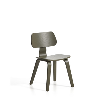 Chaise Gena en placage chêne avec finition