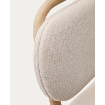 Chaise Helda en chenille et chêne massif LA FORME