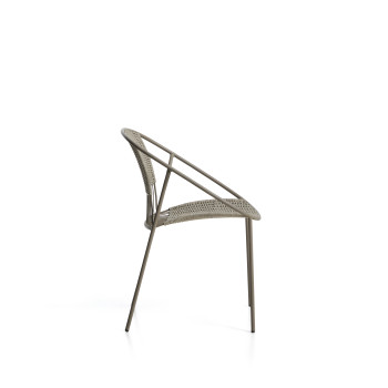 Chaise d'extérieur empilable Atrani en acier galvanisé et corde