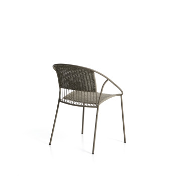 Chaise d'extérieur empilable Atrani en acier galvanisé et corde