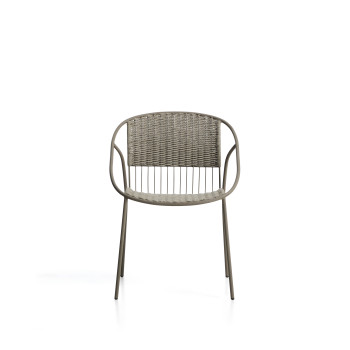 Chaise d'extérieur empilable Atrani en acier galvanisé et corde