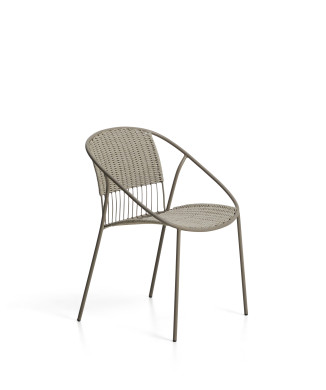 Chaise d'extérieur empilable Atrani en acier galvanisé et corde