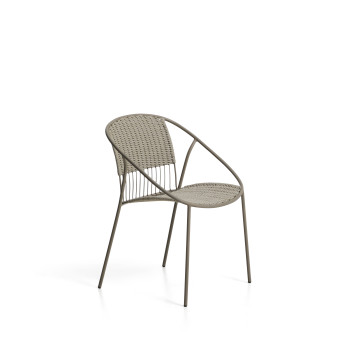 Chaise d'extérieur empilable Atrani en acier galvanisé et corde