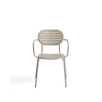 Chaise de jardin empilable Brai avec accoudoirs en acier galvanisé