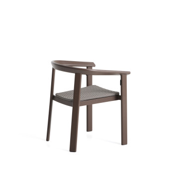 Chaise d'extérieur empilable Erice en aluminium et corde marron