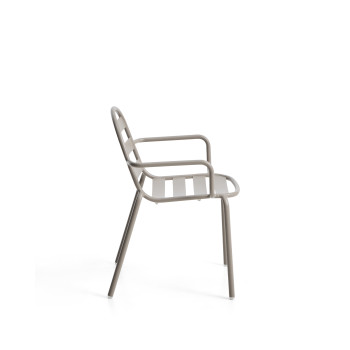 Chaise d'extérieur empilable Joncols en aluminium avec finition peinte