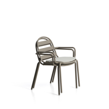 Chaise d'extérieur empilable Joncols en aluminium avec finition peinte