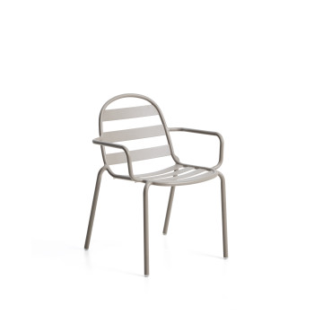 Chaise d'extérieur empilable Joncols en aluminium avec finition peinte