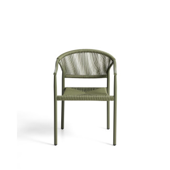 Chaise d'extérieur empilable Livadia en aluminium vert