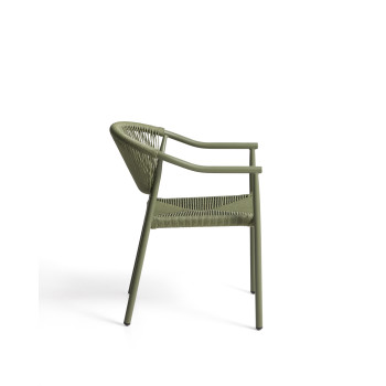 Chaise d'extérieur empilable Livadia en aluminium vert