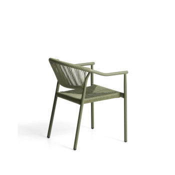 Chaise d'extérieur empilable Livadia en aluminium vert