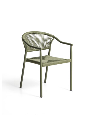 Chaise d'extérieur empilable Livadia en aluminium vert