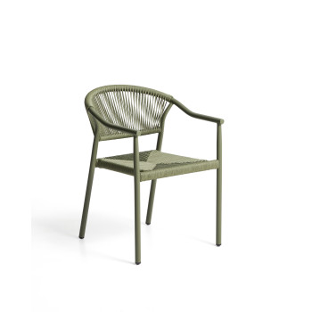 Chaise d'extérieur empilable Livadia en aluminium vert